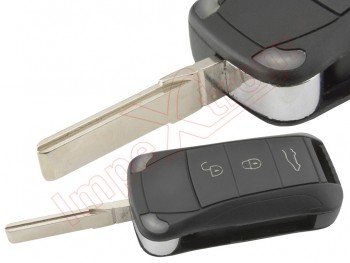 Producto Genérico - Telemando de 3 botones 433 MHz ASK KR55WK45032 Keyless para Porsche Cayenne , con espadín plegable