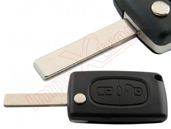 Generic product - Remote control with 2 buttons, 433.92 MHz ASK PCF7961A for Peugeot 207/307/308 with blade with guide