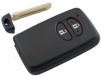 Producto Genérico - Telemando de 2 botones, 433MHz FSK para Toyota Corolla / Prius, con espadín / llave de emergencia