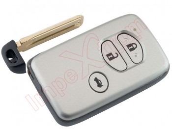 Producto Genérico - Telemando de 3 botones, 433 MHz ASK para Toyota Highlander, con espadín / llave de emergencia