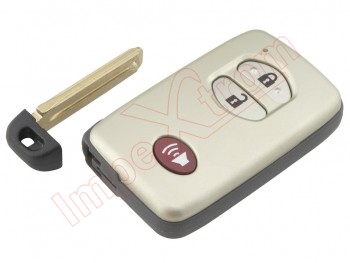 Producto Genérico - Telemando de 3 botones, 433 MHz ASK para Toyota Land Cruiser, con espadín / llave de emergencia