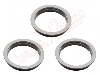 conjunto de protectores metálicos de lente "hoop ring" plateados "matte silver" de cámaras traseras para iPhone 11 pro, a2215/a2160/a2217 / iPhone 11 pro max, a2218/a2161/a2220