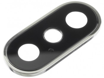 Lente de cámara plata con carcasa para iPhone XS/XS Max