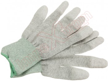 ESD Antistatic Carbon Fiber Gloves / Tactile PU Coated Gloves - L SIZE