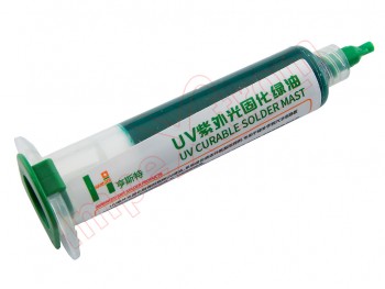 Pasta HST UV para soldar color verde, 10cc