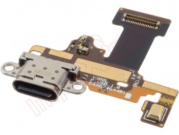 Auxiliary plate with connector USB Tipo C, data, charger and accesories with microphone for LG V30-H930