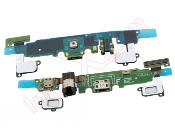 placa auxiliar con pulsadores frontales, conector micro usb y conector de audio para Samsung Galaxy a8, a800