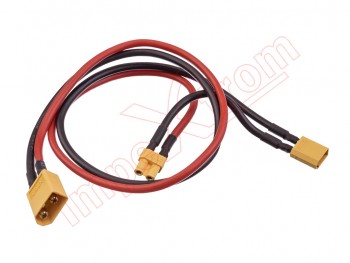 Serial connection cable for external battery for electric scooter. VERIFY THAT THE CONTROLLER IS PREPARED TO SUPPORT THE SUM OF VOLTAGES Characteristics: With this cable you can add voltages to the controller, thus achieving a battery configuration in