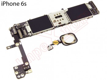Placa base libre para iPhone 6S de 128Gb con botón blanco - dorado