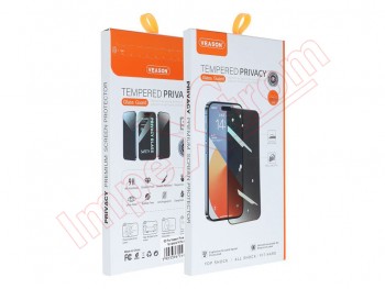 Tempered glass protector with privacy function and black frame for Apple iPhone 15 Plus, A3094