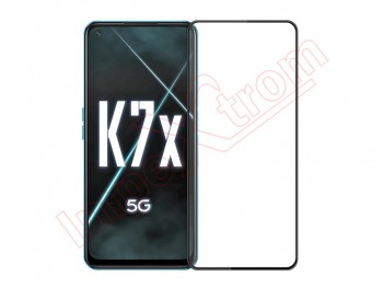 Protector de pantalla 9H 2.5D de cristal templado con marco negro para Oppo K7x