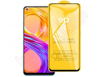 9H 9D tempered glass screen protector with black frame for Oppo Realme 8, RMX3085