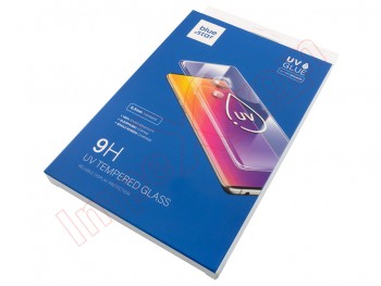Curved tempered glass protector with UV glue for Samsung Galaxy S10 Plus, G975, in blister