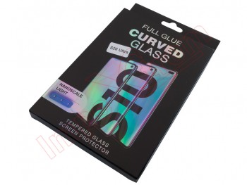 Tempered glass protector with UV liquid adhesive for Samsung Galaxy S20 Ultra, G988, in blister