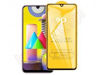 9H 9D tempered glass screen protector with black frame for Samsung Galaxy M31, SM-M315F