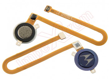 Cable flex con botón lector / sensor de huellas azul oscuro "Royal blue" para Motorola Moto G8 Power Lite, XT2055