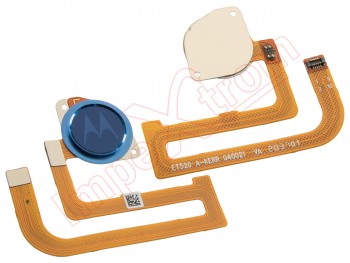 cable flex con botón lector / sensor de huellas azul neon "neon blue" para motorola moto g8, xt2045-1