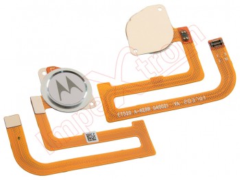 cable flex con botón lector / sensor de huellas blanco "pearl white" para motorola moto g8, xt2045-1