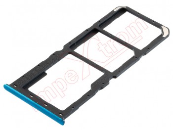 Bandeja Dual SIM + micro SD azul " Blazing Blue" para Oppo A91, CPH2021