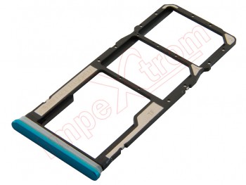 Bandeja Dual SIM + microSD azul "aurora blue" para Xiaomi Redmi Note 9 Pro, M2003J6B2G / Redmi Note 9S, M2003J6A1G