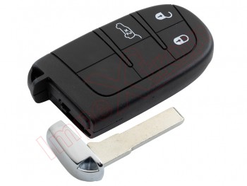 Producto Genérico - Carcasa de telemando de 3 botones "Smart key" llave inteligente para Fiat 500X / 500L, con espadín de emergencia SIP22