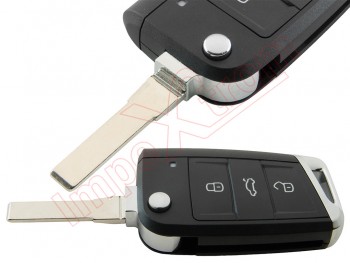 Producto genérico - Telemando de 3 botones keyless 433 Mhz ASK 5G6959753A para Volkswagen Golf MK7 / Skoda Octavia, con espadín
